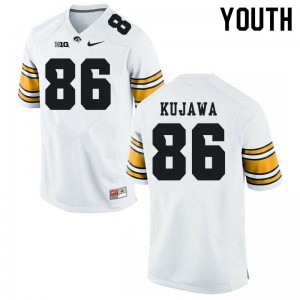 Youth Iowa Hawkeyes Tommy Kujawa #86 Stitch White Jersey 358874-774