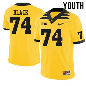 Youth Iowa Hawkeyes Yahya Black #74 Alumni Gold Jersey 529546-121