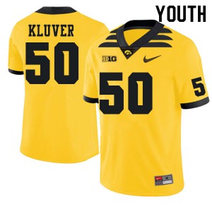 Youth Iowa Hawkeyes Zach Kluver #50 Football Gold Jerseys 483799-660
