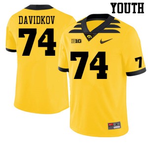 Youth Iowa Hawkeyes David Davidkov #74 Gold High School Jersey 613000-342