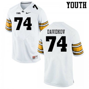 Youth Iowa Hawkeyes David Davidkov #74 White Alumni Jerseys 164317-581
