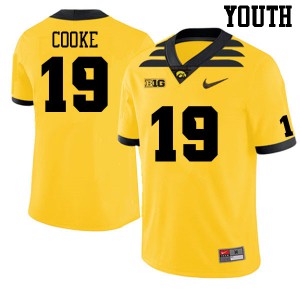Youth Iowa Hawkeyes Gaven Cooke #19 University Gold Jerseys 636147-404