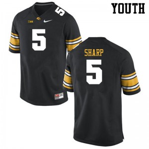Youth Iowa Hawkeyes Jack Sharp #5 University Black Jersey 746497-701
