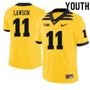 Youth Iowa Hawkeyes AJ Lawson #11 Gold Player Jersey 529464-328