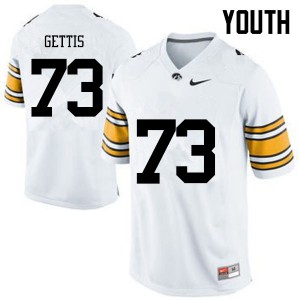 Youth Iowa Hawkeyes Adam Gettis #73 White Football Jerseys 831884-662