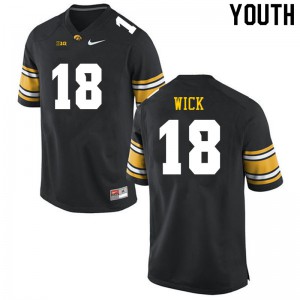 Youth Iowa Hawkeyes Alec Wick #18 Black Football Jersey 455056-125
