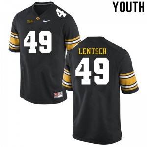 Youth Iowa Hawkeyes Andrew Lentsch #49 Black Official Jersey 309932-692
