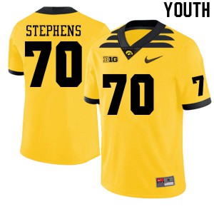 Youth Iowa Hawkeyes Beau Stephens #70 Gold Player Jerseys 376824-830