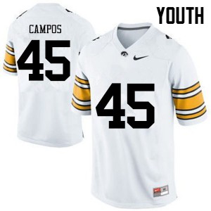 Youth Iowa Hawkeyes Ben Campos #45 White Embroidery Jersey 471140-466