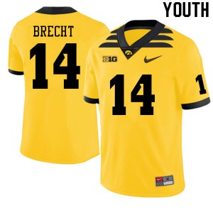Youth Iowa Hawkeyes Brody Brecht #14 Player Gold Jersey 162900-126