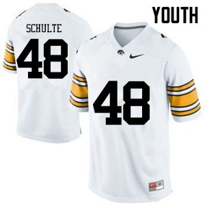 Youth Iowa Hawkeyes Bryce Schulte #48 White Stitched Jerseys 884249-345