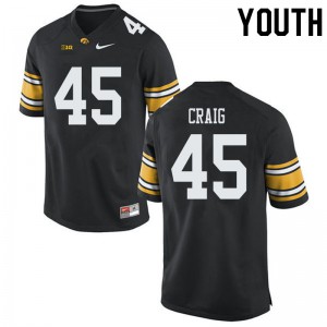 Youth Iowa Hawkeyes Deontae Craig #45 Black Stitch Jersey 654263-594