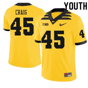 Youth Iowa Hawkeyes Deontae Craig #45 Football Gold Jerseys 197185-458