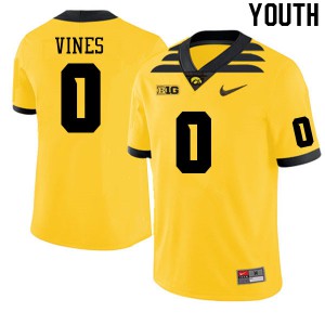 Youth Iowa Hawkeyes Diante Vines #0 College Gold Jersey 450810-359