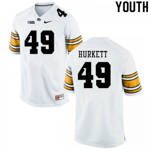 Youth Iowa Hawkeyes Ethan Hurkett #49 White NCAA Jerseys 907758-302