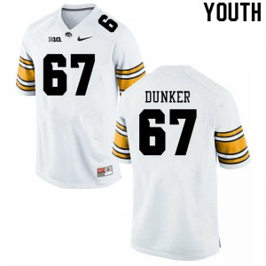 Youth Iowa Hawkeyes Gennings Dunker #67 High School White Jersey 431626-957