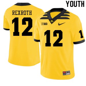 Youth Iowa Hawkeyes Jaxon Rexroth #12 NCAA Gold Jersey 794249-601