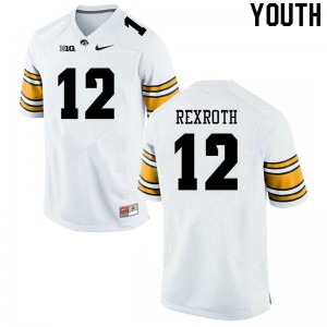 Youth Iowa Hawkeyes Jaxon Rexroth #12 Official White Jersey 416535-271