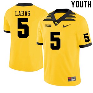 Youth Iowa Hawkeyes Joey Labas #5 High School Gold Jerseys 304235-285
