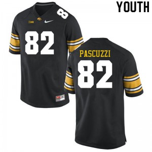 Youth Iowa Hawkeyes Johnny Pascuzzi #82 Official Black Jersey 266853-518