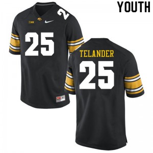 Youth Iowa Hawkeyes Kelby Telander #25 Black Official Jerseys 279941-515