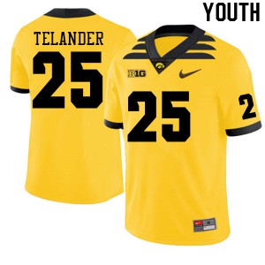 Youth Iowa Hawkeyes Kelby Telander #25 Official Gold Jerseys 879668-351