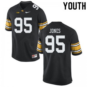 Youth Iowa Hawkeyes Logan Jones #95 Stitch Black Jersey 719480-504