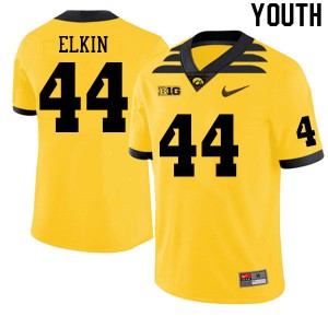 Youth Iowa Hawkeyes Luke Elkin #44 University Gold Jerseys 242770-983
