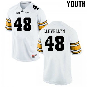 Youth Iowa Hawkeyes Max Llewellyn #48 White Embroidery Jersey 834990-189