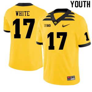 Youth Iowa Hawkeyes Max White #17 High School Gold Jersey 551160-176