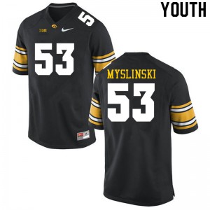 Youth Iowa Hawkeyes Michael Myslinski #53 Black Stitch Jersey 145957-894