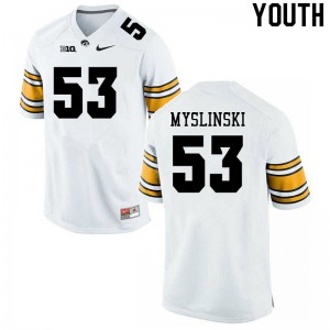 Youth Iowa Hawkeyes Michael Myslinski #53 White University Jerseys 862336-522