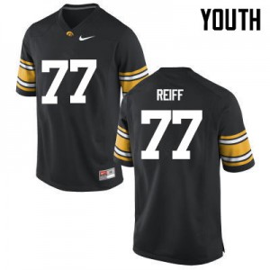 Youth Iowa Hawkeyes Riley Reiff #77 Stitch Black Jerseys 243275-298