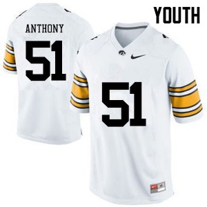 Youth Iowa Hawkeyes Will Anthony #51 NCAA White Jersey 553496-618