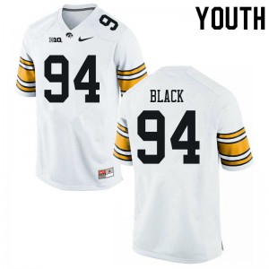 Youth Iowa Hawkeyes Yahya Black #94 White Football Jersey 217731-569